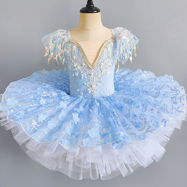 Ballet Tutu Profesjonell Ballettdrakt For Jenter Voksne blue 110