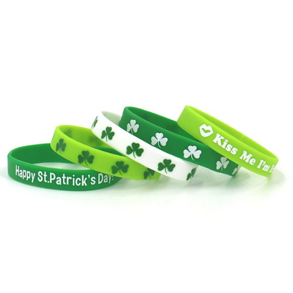 6 STK Shamrock Gummibånd St. Patrick's Day Festartikler