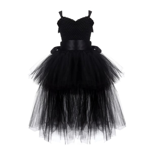 Flickor Tulle Klänning Semesterfest Bal Klänningar Black 10T(130-150cm)