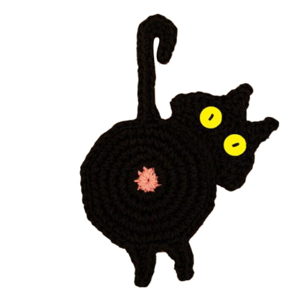 Kattpresenter till kattälskare, Kattunderlägg Vävd kreativ söt kattunderlägg Black