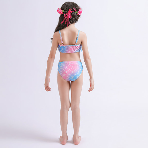 Havfruehaler med Bikini til Piger Havfruebadedragt til Børn, Uden Monofin 130cm