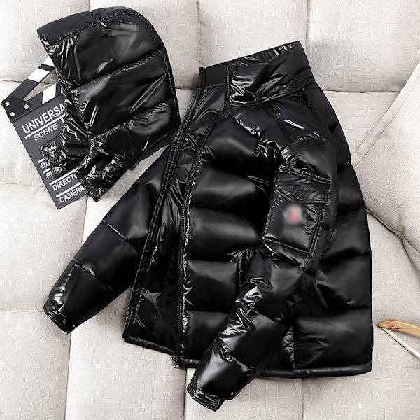 Herrar Blank Downjacka Vinter Tjock Värmejacka black XL