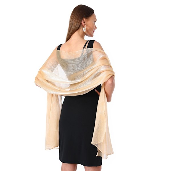 Chiffon Elegant Stole Sjal til Kjole i Forskellige Farver champagne