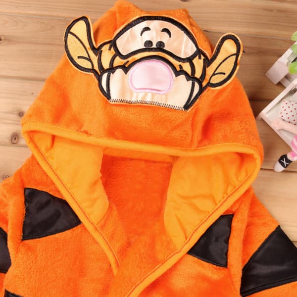 Höst- och vinterpyjamas för barn, varma pyjamas för flickor i flanell orange 100