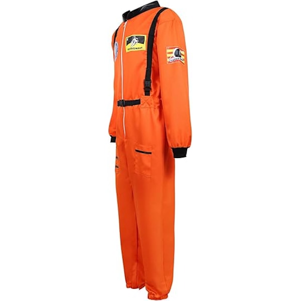 Herkostym för vuxna män, astronaut, rymdfarare, pilot, jumpsuit, festklädsel orange 170