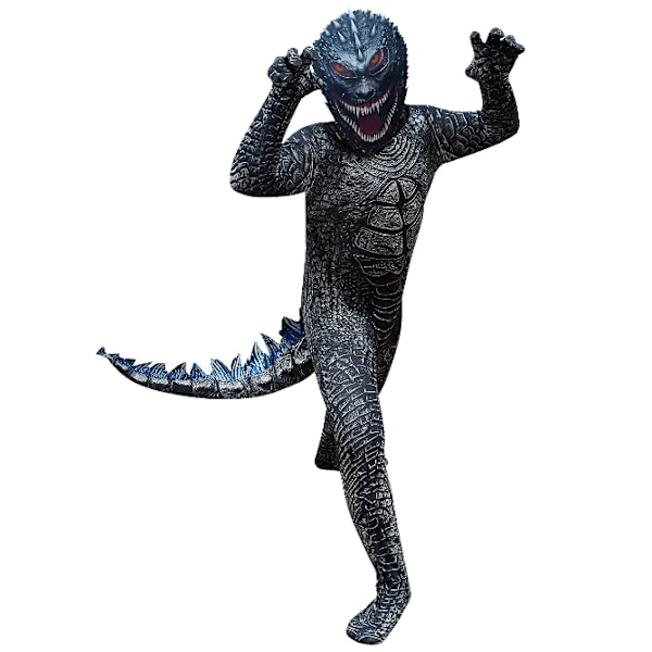 Guttens Godzillae Barn Dinosaur Monster Cosplay Karneval Kostyme black 140