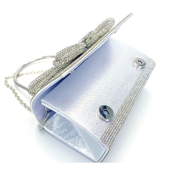 Kvinners Aftenveske Glitter Clutch Penger for Kvinner Aften Bryllup Fest Veske silver