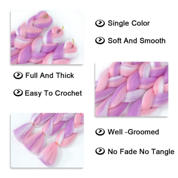 Färgmix Fläthår Extensions Jumbo Hår Regnbågsfärg Flätade Peruker Color 2