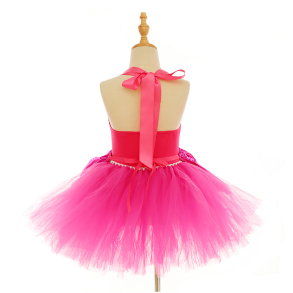 Tutu Dreams Rosa Prinsessklänning med Hårband för Flickors Födelsedag Halloweenfest Rose red XXL