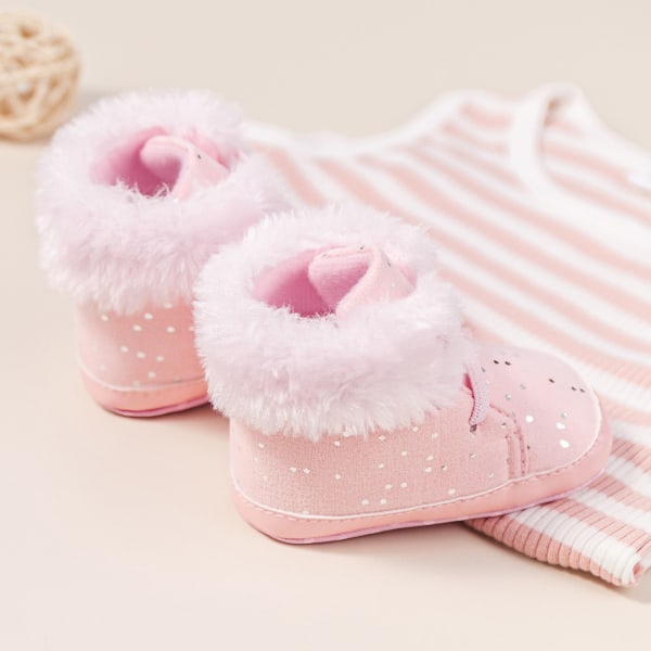 Baby Snow Boots Vinter Skor Spädbarn Pojkar Flickor Booties Halkfri Kallt Väder pink 11cm