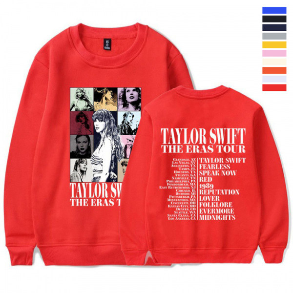 Unisex Vuxen Kvinna Man Tröja 1989 Taylor Swifts Rundhals Tröja Pullover Red M