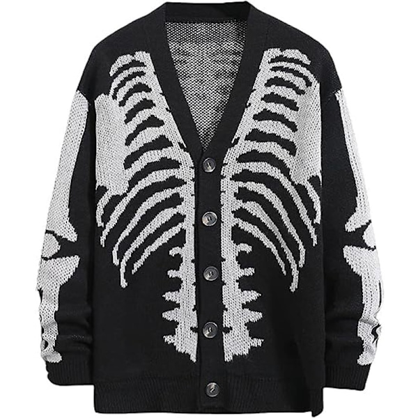 Överdimensionerad stickad tröja med mönster, avslappnad stickad tröja, söt unisex-stil S