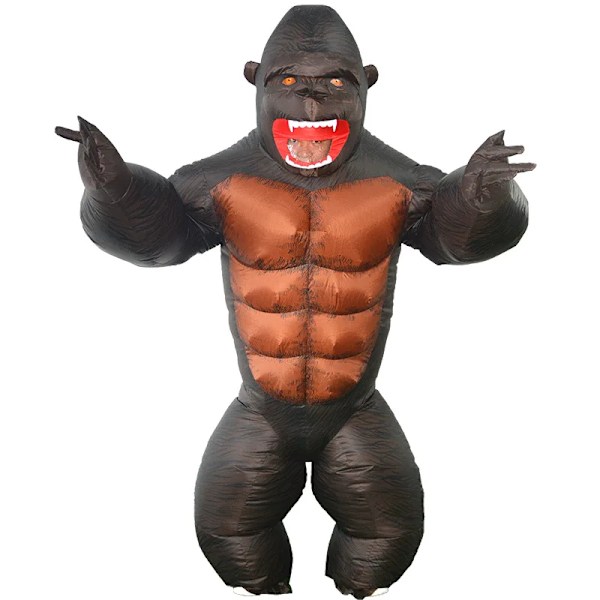 Oppblåsbar King Kong orangutang Kostyme Cosplay Kostyme for Voksen Barn 80-120cm