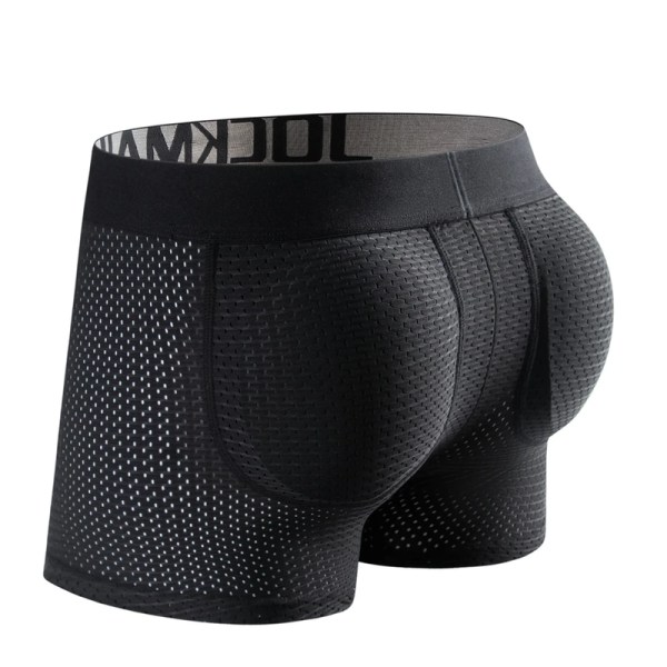 Herrunderkläder Boxer Mesh Herrunderkläder med vadderade höftkuddar Black L