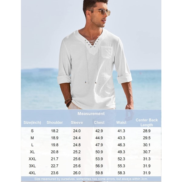 Bomullsskjortor för män Casual Beach Tee Shirts White 3XL d81a | White |  3XL | Fyndiq