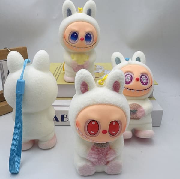 6-pack Vinylfigur Squishy Leksaker Långsamt Stigande Stressleksak White