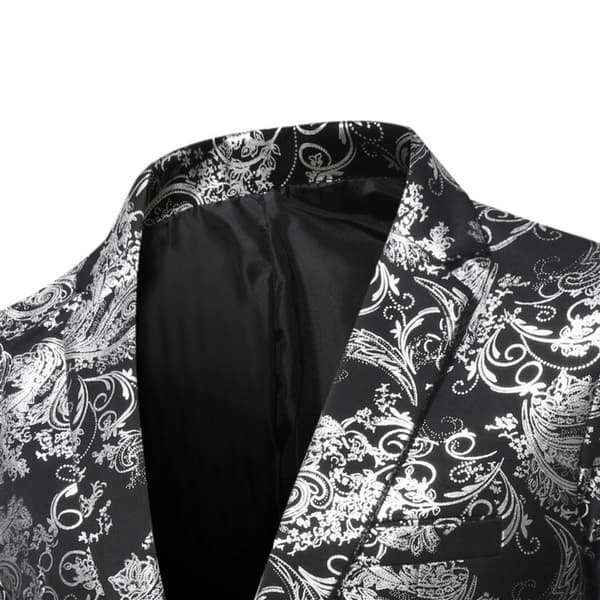 Kostymkavaj för män med sjalkrage, långärmad black L