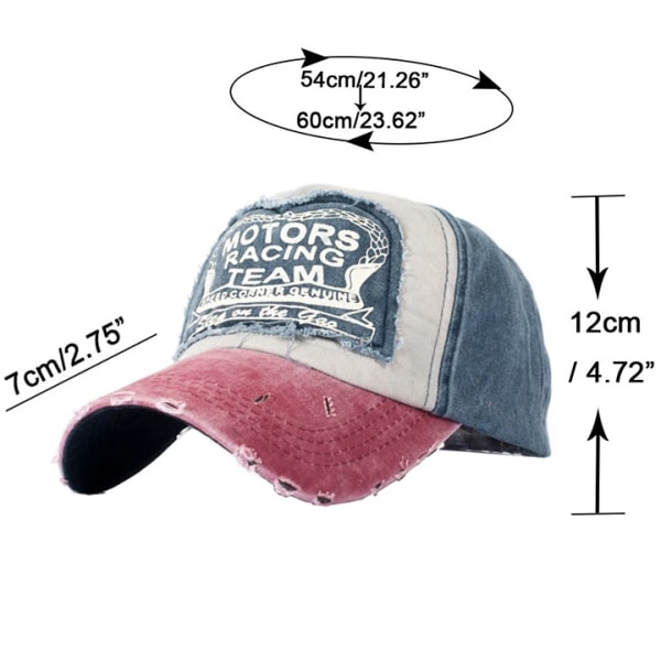 Broderte Justerbare Baseballcaps for Menn & Kvinner - Stropplukking Pink-Navy Blue