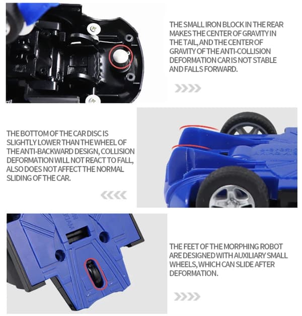 Transformationsmodelbil Automatisk Deformation Tryk Legetøjs Racerbil Legetøj blue