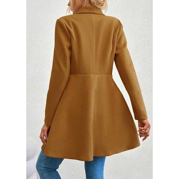 Naisten Talvitakki Pitkähihainen Reversilla ja Napit Työtakki brown XL