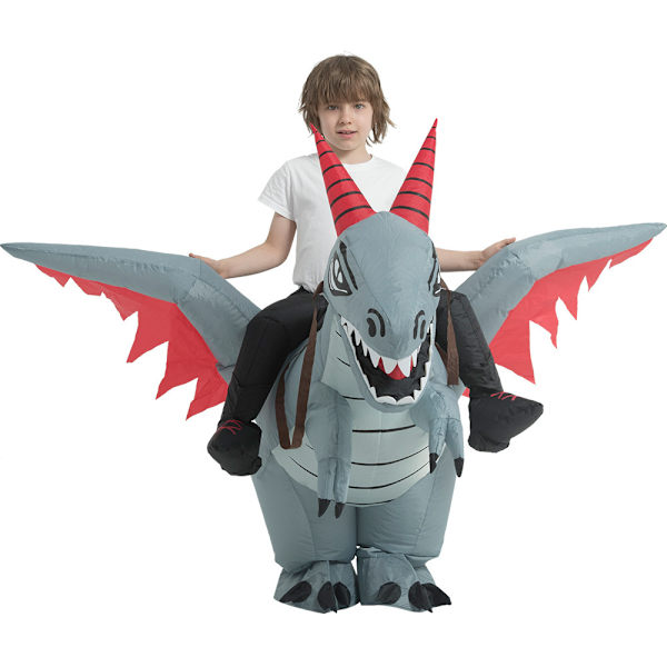 Dinosaur Kostumer til Voksne og Børn, Oppustelig Ride-Draget Kostume til Voksen og Barn Child