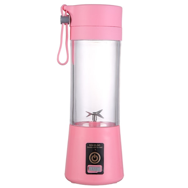 Bærbar Fruktjuiceblender Personlig Elektrisk Mini-flaske Hjem USB 6 Blader pink