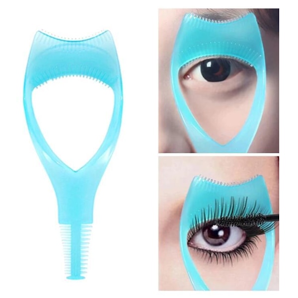 Plastapplikatorbørste 3 i 1 Nyhet Mascara Guide Multifunksjonell Styling blue