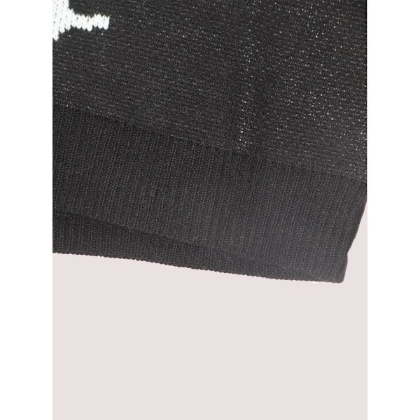 Ylisuuri kuviollinen rento neulottu neuletakki söpö unisex-tyyli L
