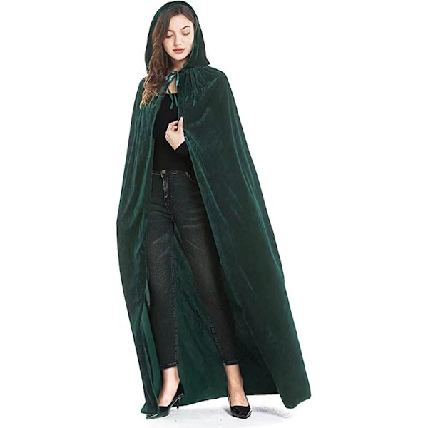 Unisex hettekappe, Halloween-kappe for cosplay green 140cm without hat