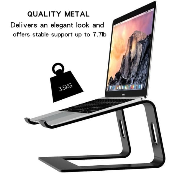 Aluminium Laptop Stativ, Riser Holder Notebook Stativ Kompatibel med 10-15.6\" Laptops Black
