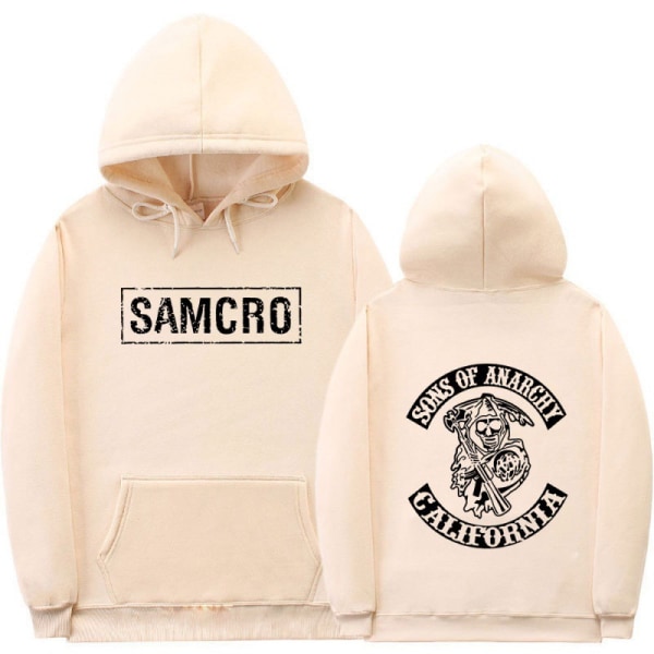 Sons Of Anarchy Samcro Hoodie Dubbelsidigt print Hoodie Shirt Top Khaki 3XL