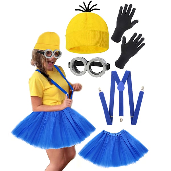 5 stk Halloween-kostyme for jenter blue
