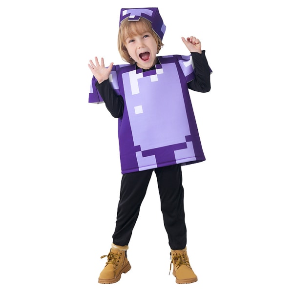 Pojkar Halloween Jumpsuit kostym, Enchanted Diamond Armor Outfit för barn Purple M