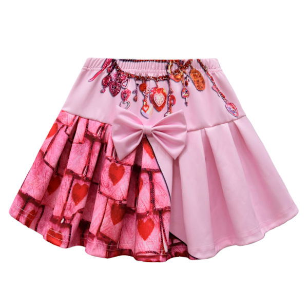 Flickor Rise Röd Kostym för Barn Prinsessan Bridget Rosa Hjärta Klänning Cosplay Kläder pink 110