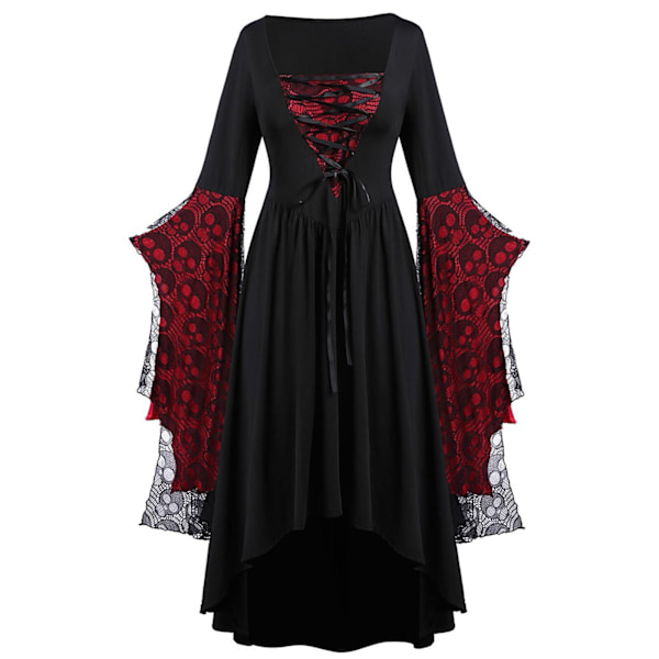 Gothic-kjole for kvinner, blonderkjole for Halloween-karnevalskostyme red XXL