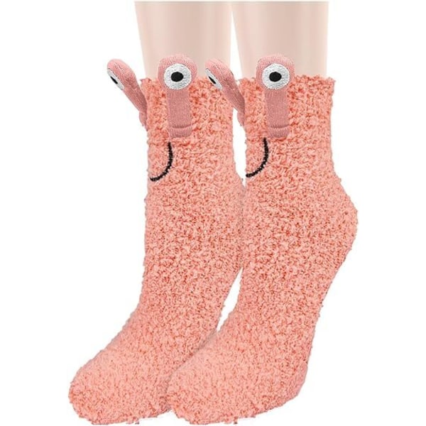 Fuzzy strumpor för damer med grepp Mjuka fluffiga tofflorstrumpor pink