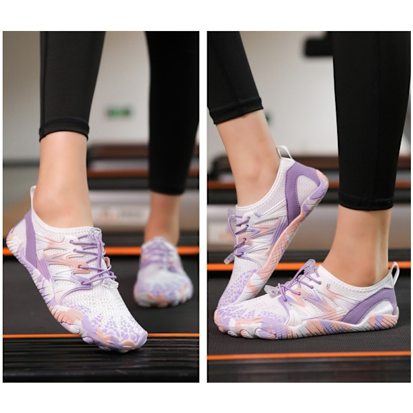 Unisex Vandresko til Mænd og Kvinder - Atletiske Vandsportsko, Barefodssko, Aqua Sko, Svømmesko, Strand Sko Pink Purple 41