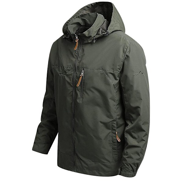 Herrar Crew Hooded Midlayer Jacka green XL