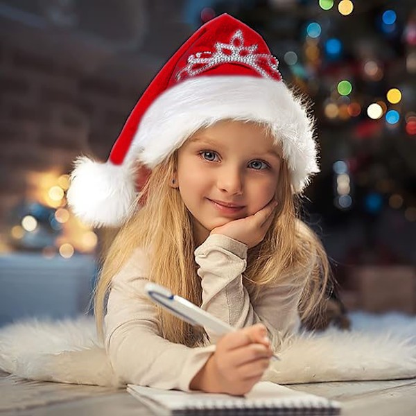 Julehat med Krone Prinsesse Julepynt Kostume red