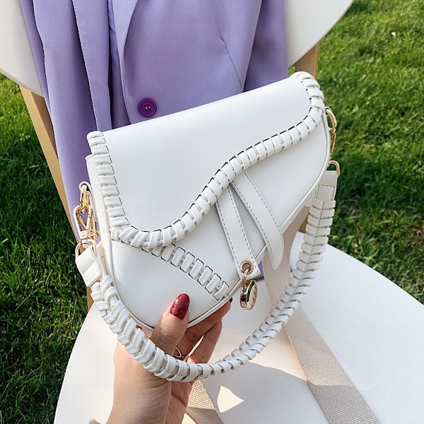 Dam Sadel Axelväska Clutch Plånbok Liten Crossbody Väska white