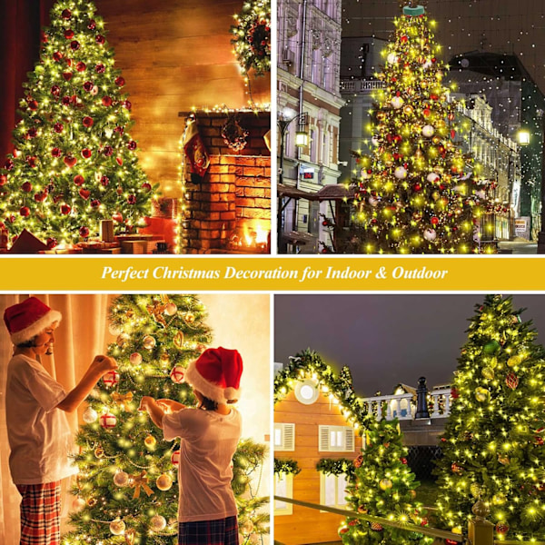 Julgransljus, 6,6FT x 16 Strängar Fe 400 LED med Fjärrkontroll wram color