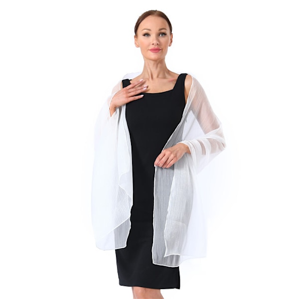 Chiffon Elegant Stole Sjal för Klänning i Olika Färger white