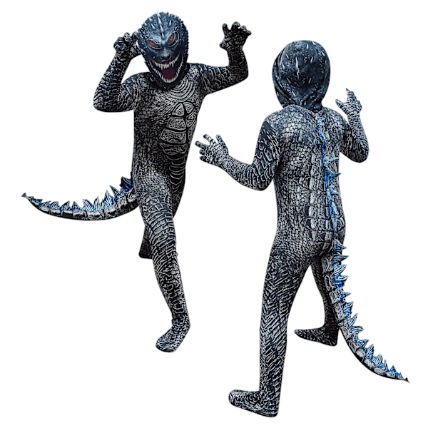 Pojkarnas Godzillae Barn Dinosaur Monster Cosplay Karneval Cosplay Kostym black 160