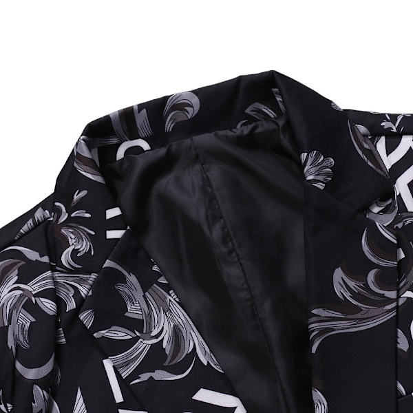 Miesten Puku Takki Kukallinen Painettu Rentoutunut Blazer Urheilutakki black L
