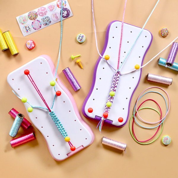 Konst och hantverk för barn, Friendship Armband Making Kit för flickor Pink