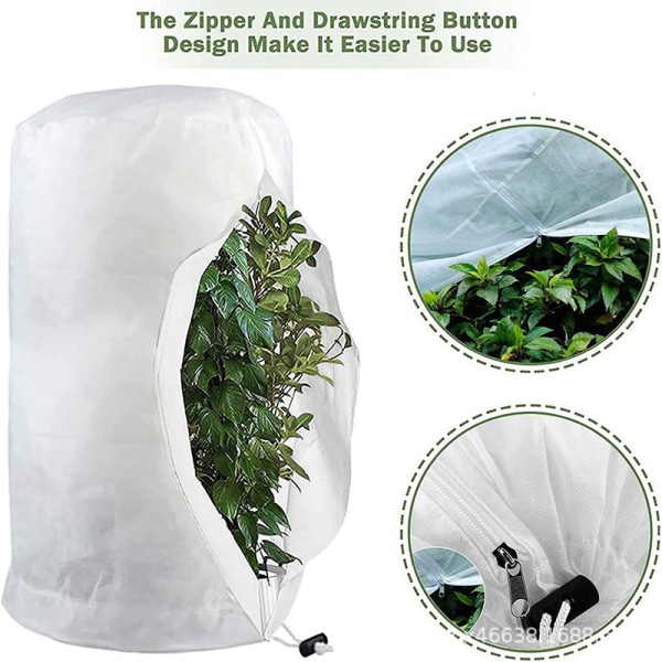 Frostskyddspåsar för växter, återanvändbart cover med dragsko Round 100*120CM