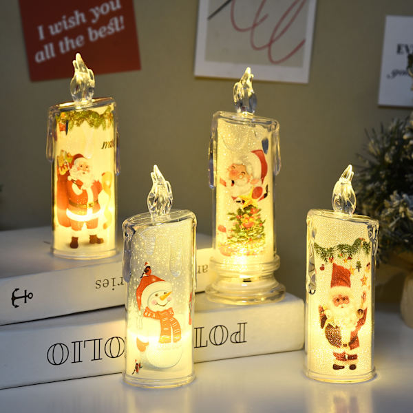 Jouluiset liekittömät kynttilät kodin sisustukseen ja joululahjaksi style2 5.5*15cm