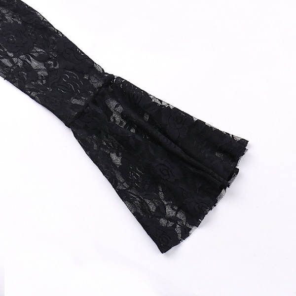 Gotisk Smal Spiss Lace Lang Goth Kjole Klær M