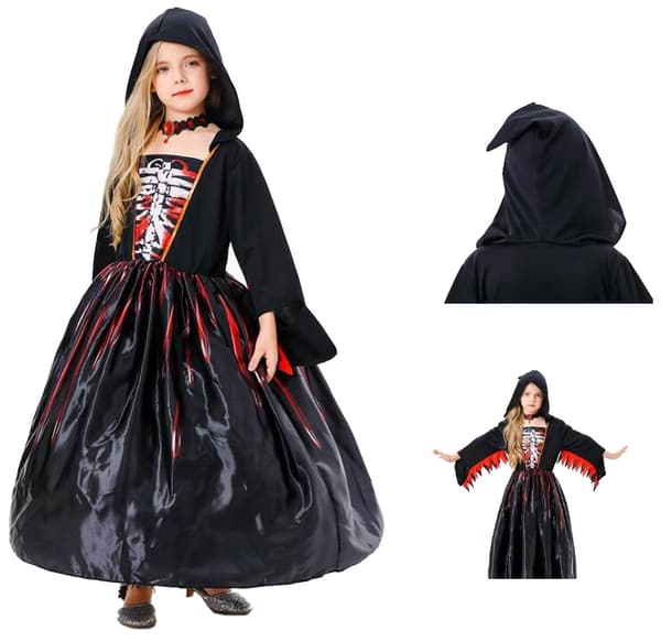 Halloween-kostym för barn, Häxkostym för flickor S