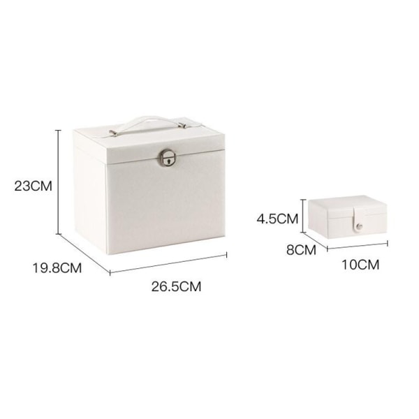 Smyckeskrin 5 lager, organizer med 5 lådor White